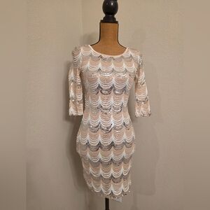 Sequin Scallop Pattern Dress